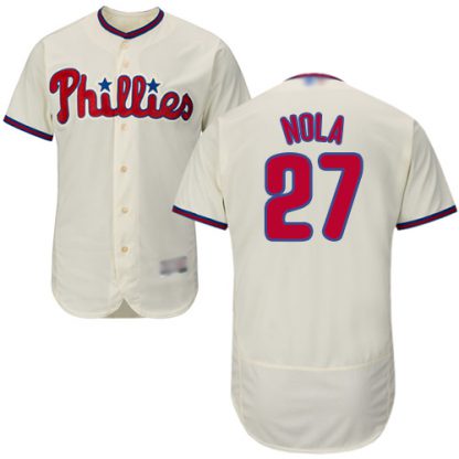 Philadelphia Phillies #27 Aaron Nola Cream Flexbase Authentic Collection Stitched MLB Jersey
