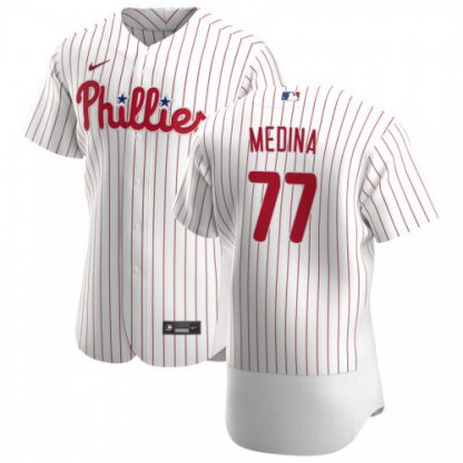 Philadelphia Philadelphia Phillies #77 Adonis Medina Men's Nike White Home 2020 Authentic Player MLB Jersey