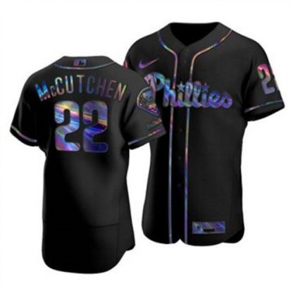 Philadelphia Philadelphia Phillies #22 Andrew McCutchen Men's Nike Iridescent Holographic Collection MLB Jersey - Black
