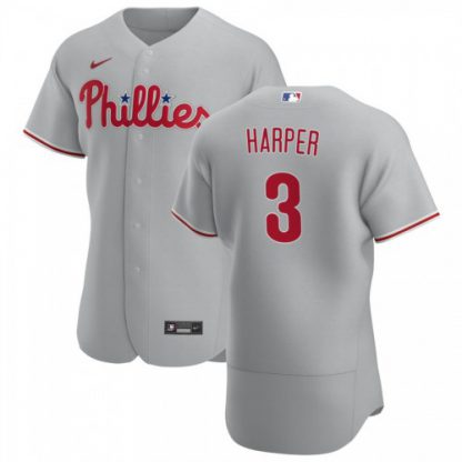 Philadelphia Philadelphia Phillies #3 Bryce Harper Men's Nike Gray Road 2020 Authentic Player MLB Jersey