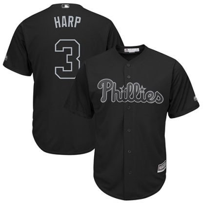 Philadelphia Phillies #3 Bryce Harper Black "Harp" Players Weekend Cool Base Stitched MLB Jersey