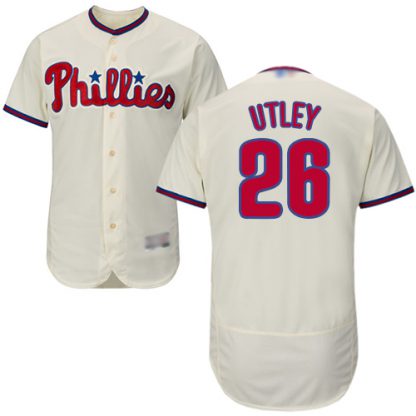 Philadelphia Phillies #26 Chase Utley Cream Flexbase Authentic Collection Stitched MLB Jersey
