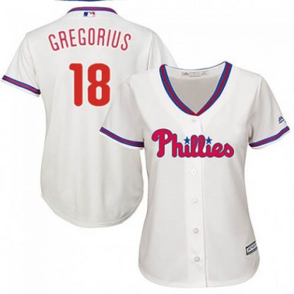 Philadelphia Phillies #18 Didi Gregorius Cream Alternate Women's Stitched MLB Jersey