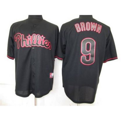 Philadelphia Phillies #9 Domonic Brown Black Fashion Stitched MLB Jersey