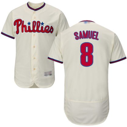 Philadelphia Phillies #8 Juan Samuel Cream Flexbase Authentic Collection Stitched MLB Jersey