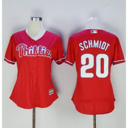 Philadelphia Phillies #20 Mike Schmidt Red Women's Alternate Stitched MLB Jersey