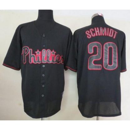 Philadelphia Phillies #20 Mike Schmidt Black Fashion Stitched MLB Jersey