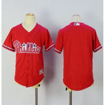 Philadelphia Phillies Blank Red Alternate Cool Base Stitched Youth MLB Jersey