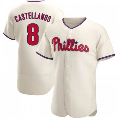Philadelphia Philadelphia Phillies #8 Nick Castellanos Men's Nike Cream Alternate 2020 Replica Jersey