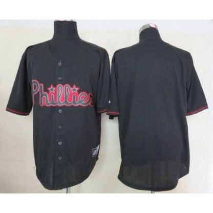 Philadelphia Phillies Blank Black Fashion Stitched MLB Jersey