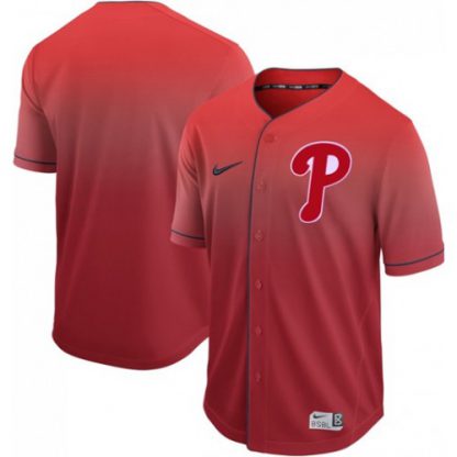 Nike Philadelphia Phillies Blank Red Fade Authentic Stitched MLB Jersey