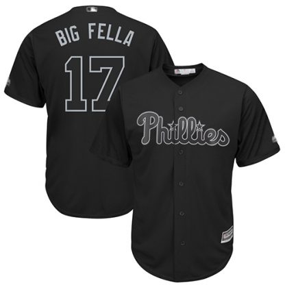 Philadelphia Phillies #17 Rhys Hoskins Black "Big Fella" Players Weekend Cool Base Stitched MLB Jersey