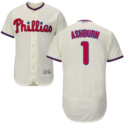 Philadelphia Phillies #1 Richie Ashburn Cream Flexbase Authentic Collection Stitched MLB Jersey