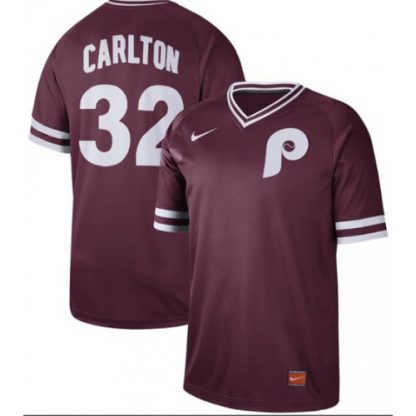 Nike Philadelphia Phillies #32 Steve Carlton Maroon Authentic Cooperstown Collection Stitched MLB Jersey