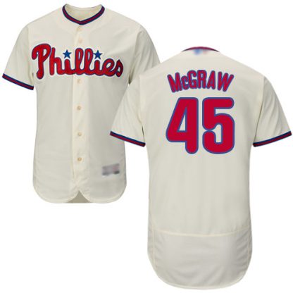 Philadelphia Phillies #45 Tug McGraw Cream Flexbase Authentic Collection Stitched MLB Jersey