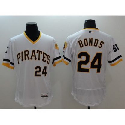 Pittsburgh Pirates #24 Barry Bonds White Flexbase Authentic Collection Cooperstown Stitched MLB Jersey