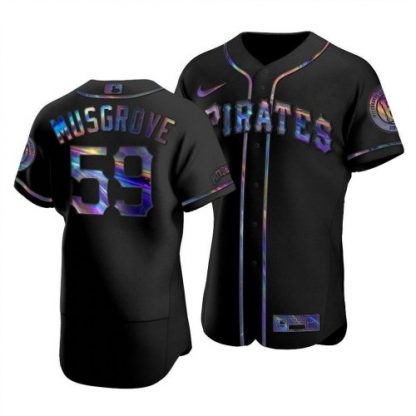 Pittsburgh Pittsburgh Pirates #59 Joe Musgrove Men's Nike Iridescent Holographic Collection MLB Jersey - Black