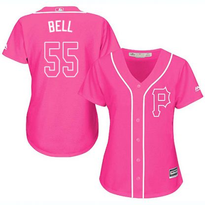 Pittsburgh Pirates #55 Josh Bell Pink Fashion Women's Stitched MLB Jersey