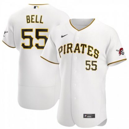Pittsburgh Pittsburgh Pirates #55 Josh Bell Men's Nike White Home 2020 Authentic Player MLB Jersey