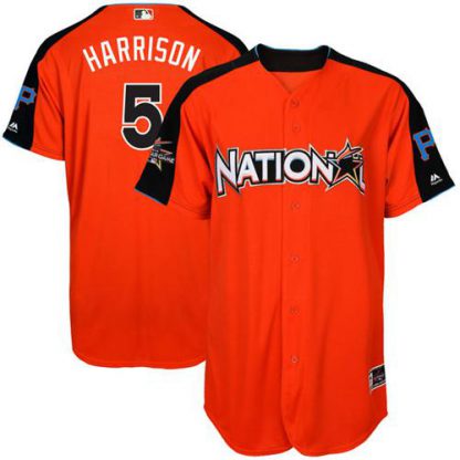 Pittsburgh Pirates #5 Josh Harrison Orange 2017 All-Star National League Stitched Youth MLB Jersey
