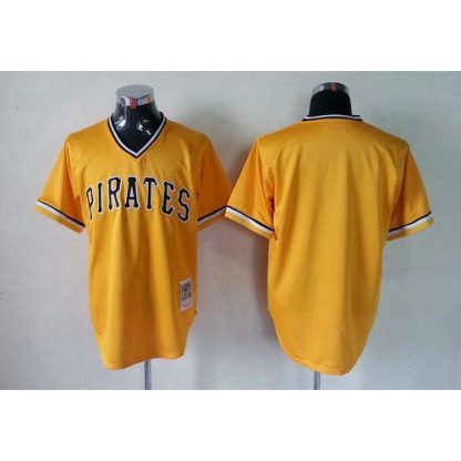 Mitchell And Ness Pittsburgh Pirates Blank Yellow Throwback Stitched MLB Jersey