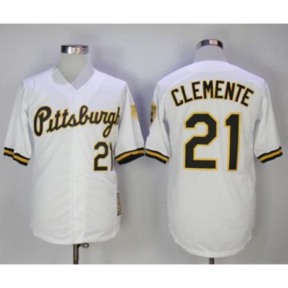 Mitchell And Ness 1990-1997 Pittsburgh Pirates #21 Roberto Clemente White Throwback Stitched MLB Jersey
