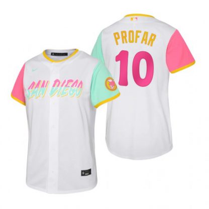San Diego San Diego Padres #10 Jurickson Profar 2022 City Connect Youth Nike Games Jersey - White