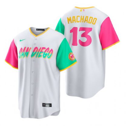 San Diego San Diego Padres #13 Manny Machado 2022 City Connect Men's Nike Games Jersey - White