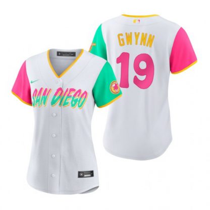 San Diego San Diego Padres #19 Tony Gwynn 2022 City Connect Women's Nike Games Jersey - White