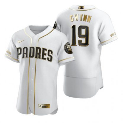 San Diego San Diego Padres #19 Tony Gwynn White Nike Men's Authentic Golden Edition MLB Jersey