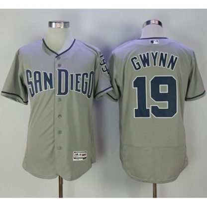 San Diego Padres #19 Tony Gwynn Grey Flexbase Authentic Collection Stitched MLB Jersey