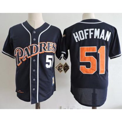 Mitchell And Ness 1998 San Diego Padres #51 Trevor Hoffman Navy Blue Throwback Stitched MLB Jersey