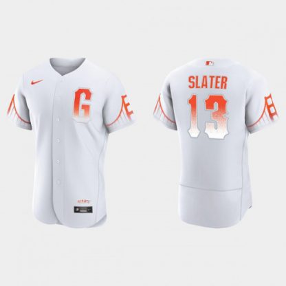 San Francisco San Francisco Giants #13 Austin Slater Men's 2021 City Connect Authentic White Jersey