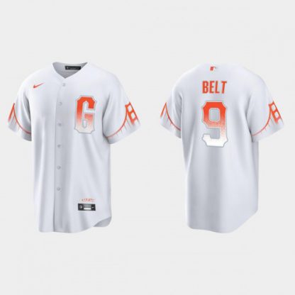 San Francisco San Francisco Giants #9 Brandon Belt Men's 2021 City Connect White Fan's Version Jersey