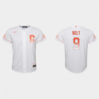San Francisco San Francisco Giants #9 Brandon Belt Youth 2021 City Connect White Jersey