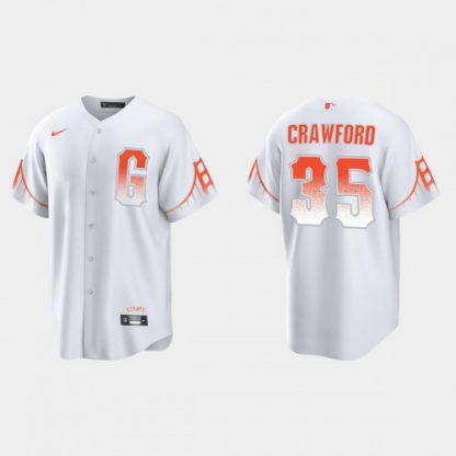 San Francisco San Francisco Giants #35 Brandon Crawford Men's 2021 City Connect White Fan's Version Jersey