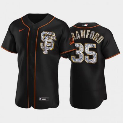 San Francisco San Francisco Giants #35 Brandon Crawford Men's Nike Diamond Edition MLB Jersey - Black