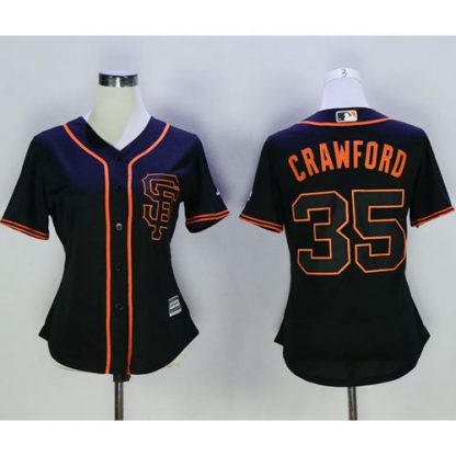 San Francisco Giants #35 Brandon Crawford Black Alternate Women's Stitched MLB Jersey