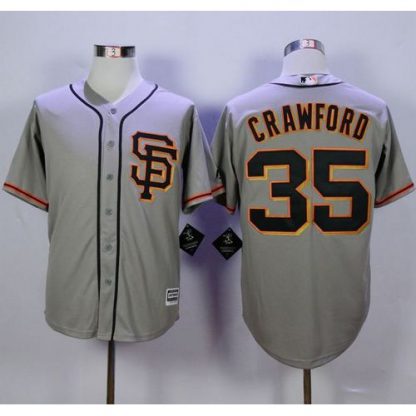 San Francisco Giants #35 Brandon Crawford Grey Road 2 New Cool Base Stitched MLB Jersey