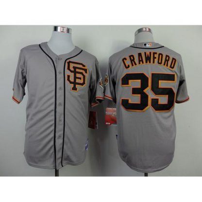 San Francisco Giants #35 Brandon Crawford Grey Road 2 Cool Base Stitched MLB Jersey