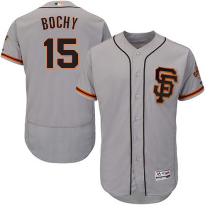 San Francisco Giants #15 Bruce Bochy Grey Flexbase Authentic Collection Road 2 Stitched MLB Jersey