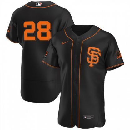 San Francisco San Francisco Giants #28 Buster Posey Men's Nike Black Alternate 2020 Authentic Player MLB Jersey
