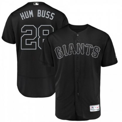 San Francisco San Francisco Giants #28 Buster Posey Hum Buss Majestic 2019 Players' Weekend Flex Base Authentic Player Jersey Black