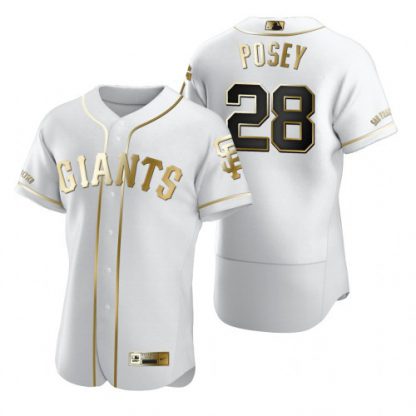 San Francisco San Francisco Giants #28 Buster Posey White Nike Men's Authentic Golden Edition MLB Jersey