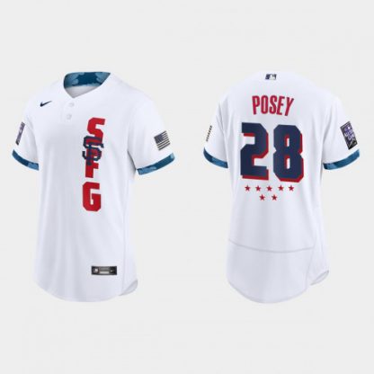 San Francisco San Francisco Giants #28 Buster Posey 2021 Mlb All Star Game Authentic White Jersey