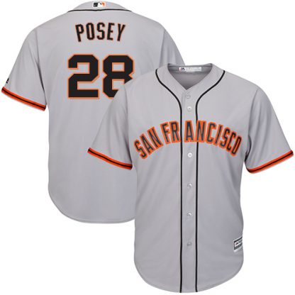 San Francisco Giants #28 Buster Posey Grey Stitched Youth MLB Jersey