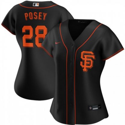 San Francisco San Francisco Giants #28 Buster Posey Nike Women's Alternate 2020 MLB Player Jersey Black