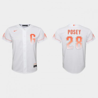 San Francisco San Francisco Giants #28 Buster Posey Youth 2021 City Connect White Jersey