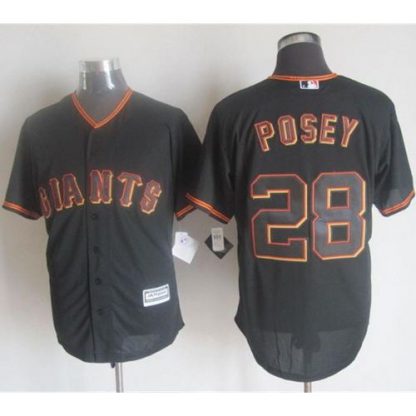 San Francisco Giants #28 Buster Posey Black New Cool Base Stitched MLB Jersey