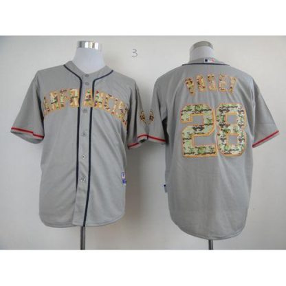 San Francisco Giants #28 Buster Posey Grey USMC Cool Base Stitched MLB Jersey